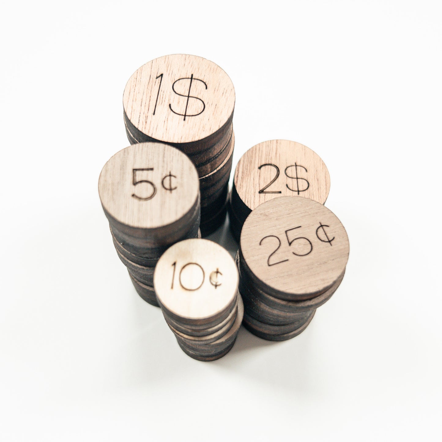 Wooden Coins Counting Set