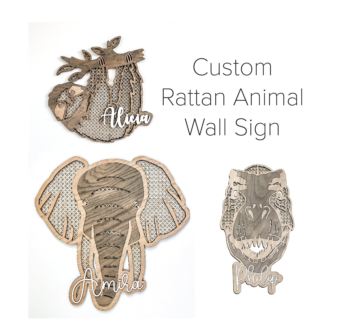 Animal Sign Pattern Custom Animal Wall Sign – Bleu Ciel Designs