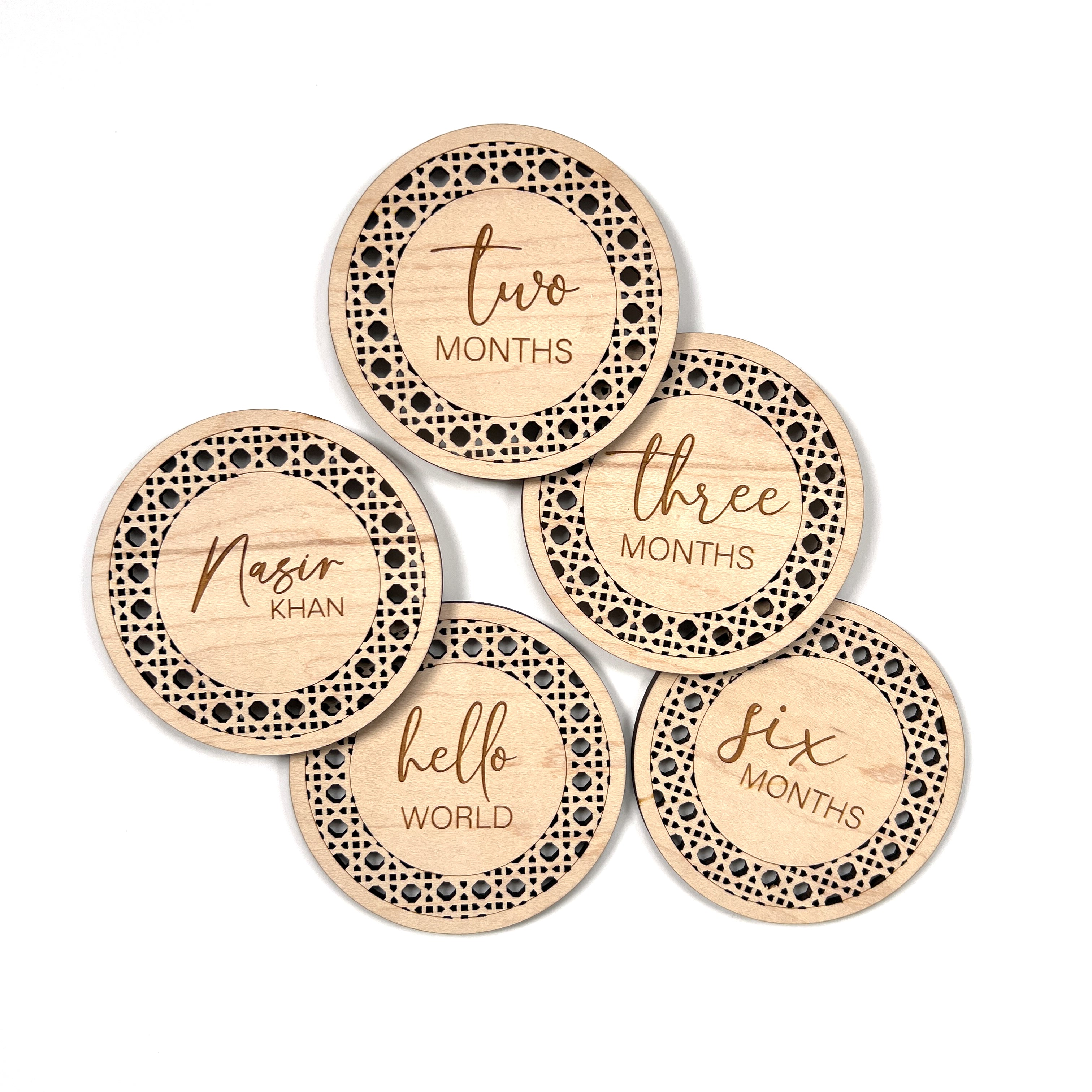 Rattan Milestone Rounds – Bleu Ciel Designs