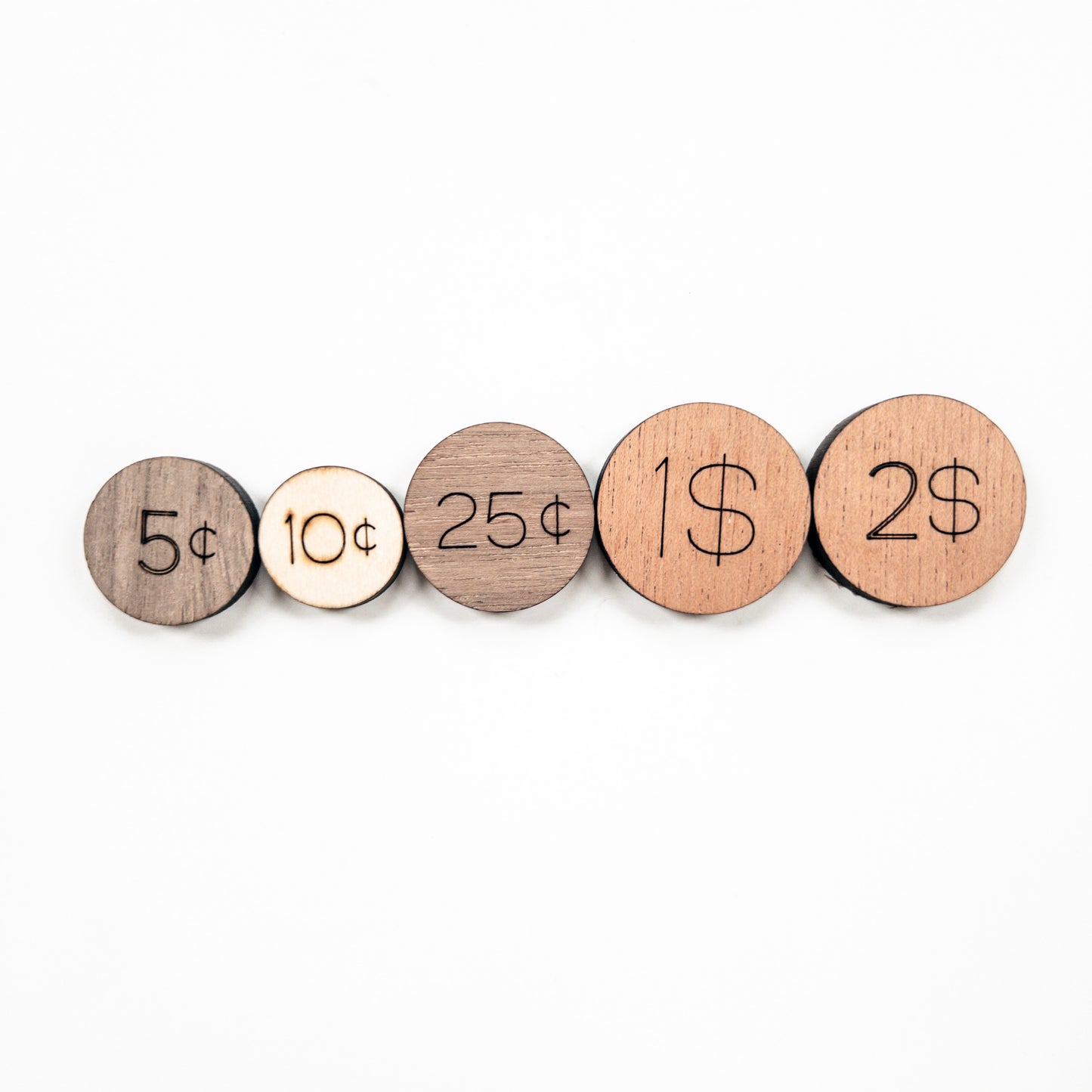 Wooden Coins Counting Set